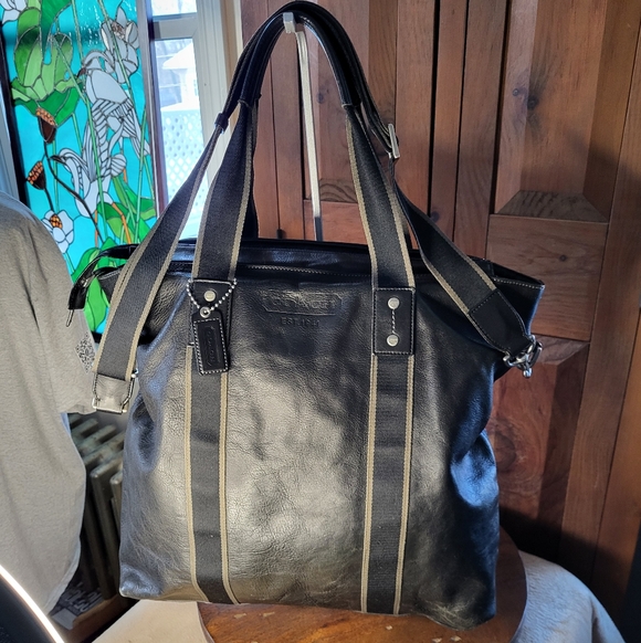 Coach Black Hudson Leather Tote Bag